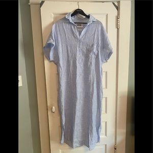 Grayson artist linen full length dress, size 4, sky blue
